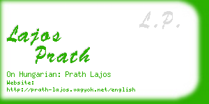 lajos prath business card